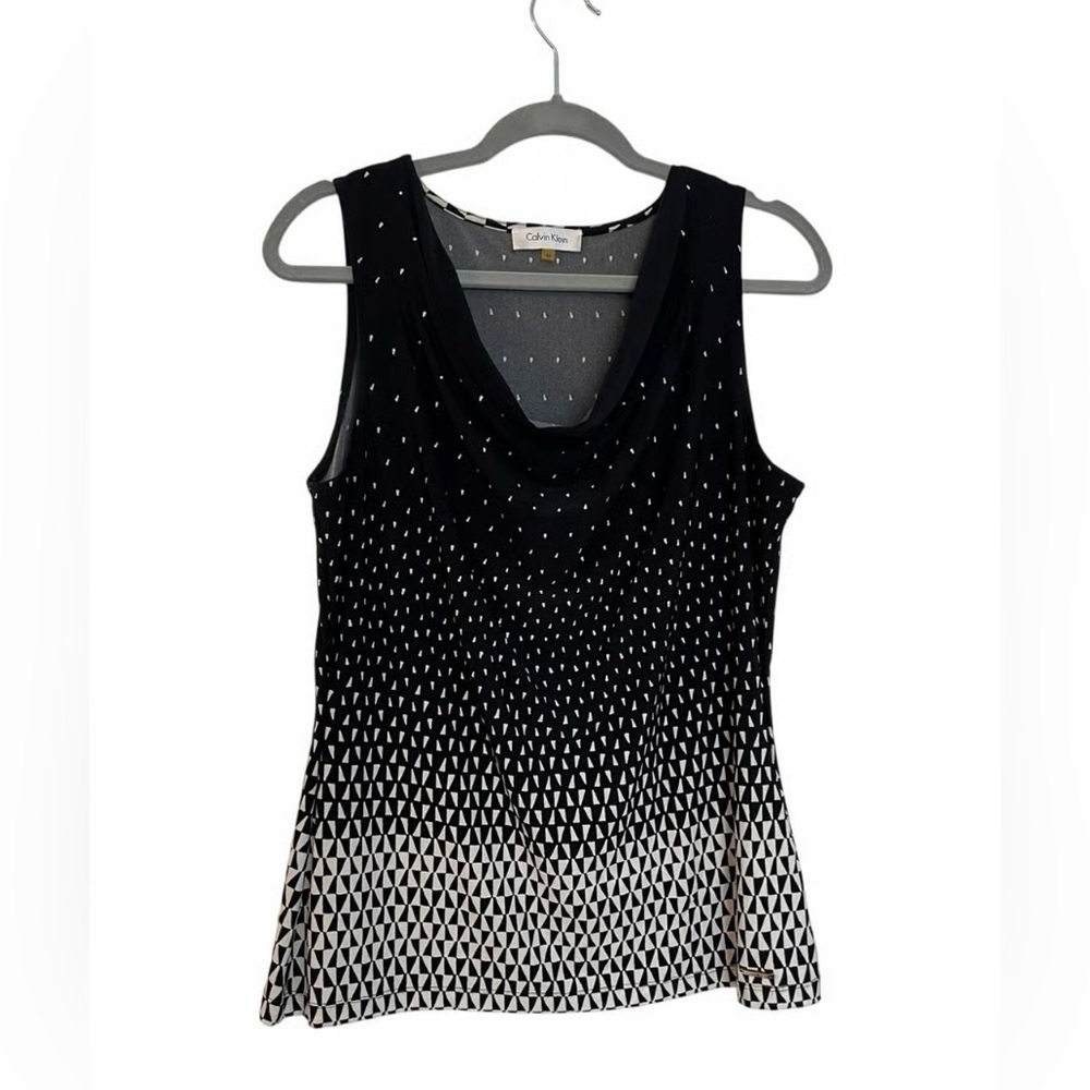 Calvin Klein Black and White Sleeveless Top